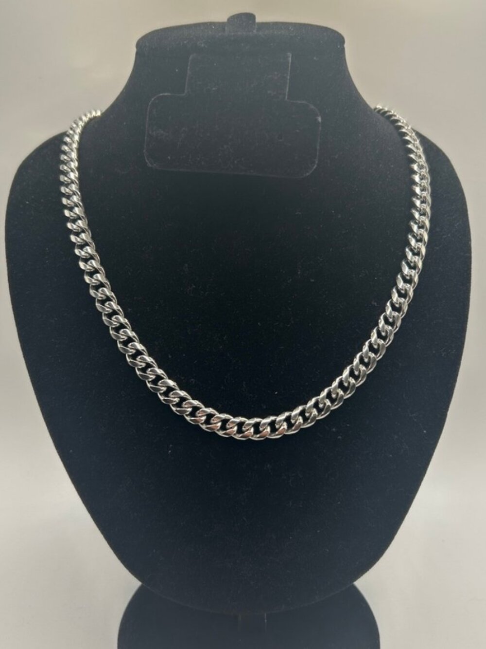 7mm Miami Cuban Link Chain Silver 22 Inch Waterproof Nickel Free